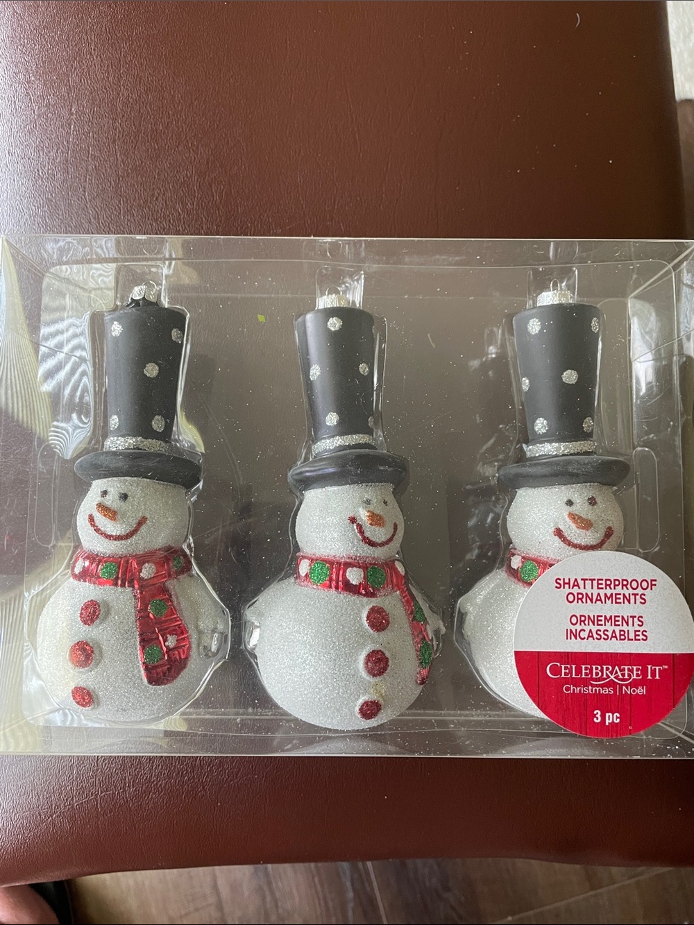 Celebrate It White Snowman Ornaments - Set of 3
